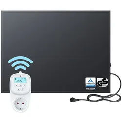 Bringer Infrarotheizung Wandheizung, 300-1200 Watt mit Thermostat Elektroheizung Schwarz schwarz