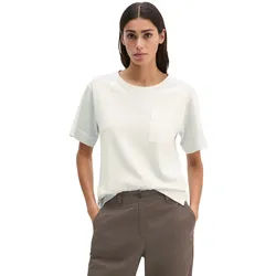 T-Shirt MARC O'POLO "mit aufgesetzter Satin-Tasche", Damen, Gr. XL, airy blau, Obermaterial: 100% Baumwolle, unifarben, Basic, loose fit, Rundhals, normaler Saum, Shirts T-Shirt