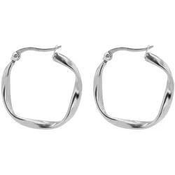 Adelia ́s Paar Creolen Damen Ohrringe – Creole aus Edelstahl, Zum Verschenken – ideal zum Geburtstag silberfarben