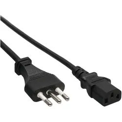 INLINE Netzkabel, Netzstecker Italien auf Kaltgerätestecker C13, 0,5m