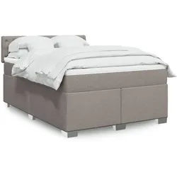 vidaXL Boxspringbett, Boxspringbett mit Matratze Taupe 140x200 cm Stoff