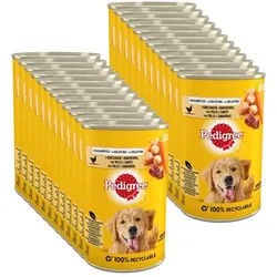 PEDIGREE Adult Dose 24x400g - Huhn und Gemüse in Gelatine Nassfutter für Hunde