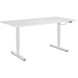Schreibtisch W-Life E-Table Wagner weiß, Designer Peter Wagner, 59-125 cm. Tischplatte 2.2x180x80 cm