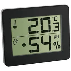 TFA Dostmann Digitales Thermo-Hygrometer, schwarz Wetterstation