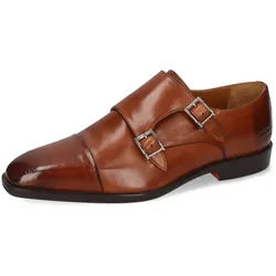 Melvin & Hamilton Stefano 2 Leder-Monk Schuhe für Herren Schnürschuh Flache Absätze, Echtes Leder, Vegetabile Gerbung braun 44 EU