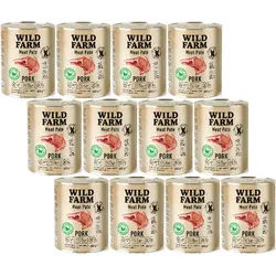 WILD FARM Pastete Schweinefleisch 12x800g glutenfreies Hundefutter
