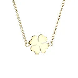 Elli Kette mit Anhänger Anhänger Kleeblatt Glück 925 Silber, Kleeblatt goldfarben