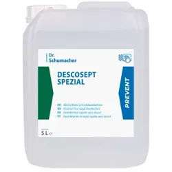Dr. Schumacher DESCOSEPT SPEZIAL Schnelldesinfektion, Flächendesinfektion mit hohem Reinigungseffekt für Medizinprodukte und Flächen , 5 l - Kanister