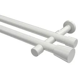 GARDINENSTANGE Prestige Sitra 400 cm (geteilt in 2 x 200 cm), 2-läufig (ohne Ringe), 20 mm Ø Weiß