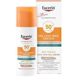 Eucerin SUN OIL CONTROL TINTED DRY TOUCH FACE SUN GEL-CREME MITTEL LSF 50+ - Jetzt 20% sparen 50 ml Creme
