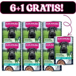 EUKANUBA Nassfutter für ausgewachsene Hunde, reich an Lamm und Kartoffeln 6x400g + 400g Gratis