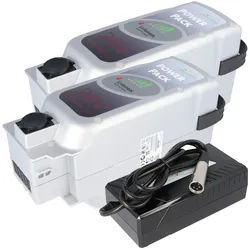 2 Stück E-Bike Power Pack Akku kompatibel zum 36V 17Ah 612Wh Panasonic Deluxe-Antriebssystem inklusive 1x Schnell-Ladegerät 4A