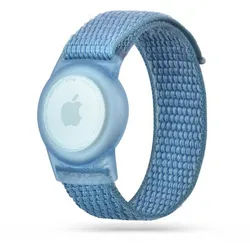 TECH PROTECT Armband für AirTag, Kinderfreundliches, verstellbares Armband mit TPU-Hülle blau