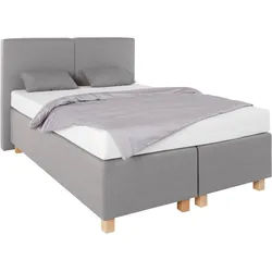 Westfalia Schlafkomfort Boxspringbett, mit Zierkissen grau