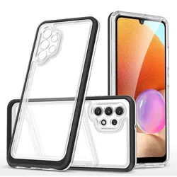 Clear 3in1 Case for Samsung Galaxy A72 4G Frame Gel Cover Black