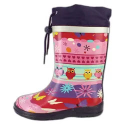 Beck Gummistiefel Eule Gummistiefel (super süße, schmale Stiefel, für trockene Füße bei Regenwetter) herausnehmbare Innensohle, weicher flexibler Naturkautschuk bunt 23 EU