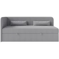 Selsey Jugendbett Calmmo Dunkelgrau mit Chenille-Bezug, Kopfteil links , Textil , 90x200 cm , Babymöbel & Kindermöbel, Kinderzimmer & Jugendzimmer, Kinderbetten, Kinderbetten & Jugendbetten