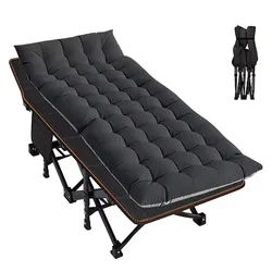 Divit Gartenliege Klappbares Feldbett Gartenliege inkl. Auflage & Tragetasche bis 200 kg