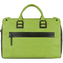 Piquadro TAU Doppelgriff-Laptoptasche mit Front-tasche green