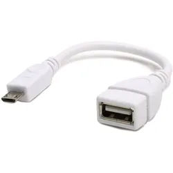 USB 2.0 Hi-Speed OTG Adapterkabel, A-Buchse - Micro B-Stecker 0,15m weiß