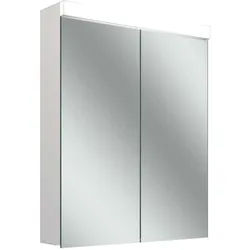 LOW plus 15 LED-Spiegelschrank, 2 Türen 30/30cm, 595x147x747mm, Beleuchtung oben, 172.264.02.02, Ausführung: EU-Norm/Korpus weiß/4000K