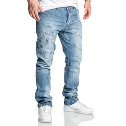 Amaci&Sons Stretch-Jeans KAUAI Regular Slim Jeans Herren Regular Slim Denim Design Hose blau W32/L32