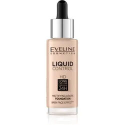 Eveline Cosmetics Liquid Control Flüssiges Make-Up mit einer Pipette Farbton 002 Soft Porcelain 32 ml