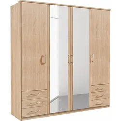 priess Kleiderschrank Husum mit dekorativen Kranz, wahlweise mit Schubkästen beige 185 cm x 196 cm x 57 cm