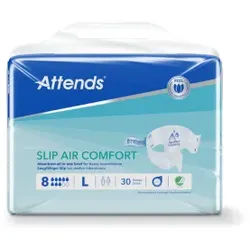 Attends Slip Air Comfort 8 Inkontinenzslips, saugfähig, Saugfähige Slips für starke Harn- und Stuhlinkontinenz, 1 Packung = 30 Stück, Größe L (Umfang 100-150 cm)