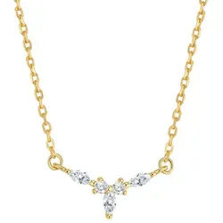 Hey Happiness Charm-Kette Diadem Royal Zarte Silberkette, Filigrane 925 Sterling Silber Kette Damen mit Zirkonia goldfarben