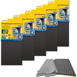 SCHELLENBERG Rollladenkastendämmung 2-teilig, 100 x 50 x 2,5 cm, (Set, 5-St), Thermoisolierung für Rollläden, Wärmedämmung für große Rollladenkästen grau