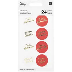 Rico Design Sticker Papiersticker Merry Christmas, (24-tlg), 24 Stück