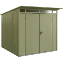 Hörmann Metall-Gerätehaus Berry Modern mit Pultdach Typ 2, 248 x 283 cm,schilfgrün,7 m2