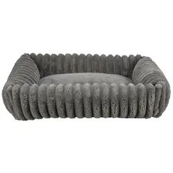 TRIXIE Bett Lonni, Cordplüsch, eckig, 65 × 50 cm, grau