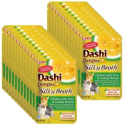 INABA Dashi Delights Silky Broth Chicken with Tuna & Scallop Recipe 24x40g
