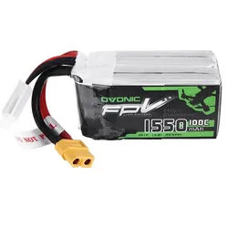 Li-Polymer-Akku 1550mAh 14.8V 100C 4S XT60-Stecker für Modellbau, Drohne, Multicopter, Quadrocopter wie 4S1P