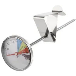 APS Thermometer für Milchkännchen, mit Clip und höhenverstellbar, Verstellbares Thermometer im Temperaturbereich 20 bis 100 °C, Maße (Ø x H): 4 x 13,5 cm