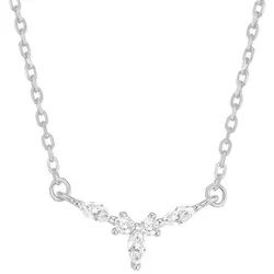 Hey Happiness Charm-Kette Diadem Royal Zarte Silberkette, Filigrane 925 Sterling Silber Kette Damen mit Zirkonia silberfarben