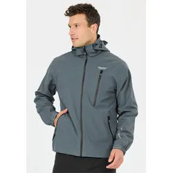 Outdoorjacke WEATHER REPORT "DELTON W-PRO15000", Herren, Gr. 5XL, grau (blau, grau), 94% Polyester, 6% Elasthan, bedruckt, mehrfarbig, normal, hoch geschlossener Ausschnitt, Jacken Outdoorjacke, ist atmungsaktiv, wasser- und winddicht