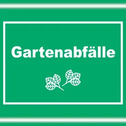 HB-Druck Gartenabfälle Mülltrennung Schild Text Symbol Blätter Garten waagerecht A1 (594x841mm)
