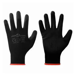 vidaXL Arbeitshandschuh-Set Arbeitshandschuhe 24 pcs Schwarz 7 / S Polyester (24-St) schwarz