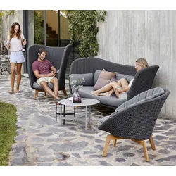 Cane-line Set Peacock II - Das Set besteht aus: 1 x Sofa Peacock Wing 3-Sitzer, 1 x Highbacksessel Peaco...