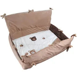 Patinio Laufgittereinlage , Braun, Creme, Beige , Textil , Bär , Füllung: Polyester,Polyester , 95x95 cm , EN 71 , weich und anschmiegsam , Baby & Kindermöbel, Babyzimmer, Laufgitter