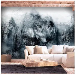 KUNSTLOFT Vliestapete Mountain Predator (Black and White) 1x0.7 m, Halb-matt, lichtbeständige Design Tapete weiß 1.00 m x 0.70 m