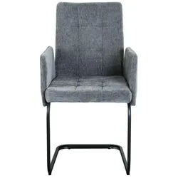 Mid.you Armlehnstuhl , Hellgrau , Metall, Textil , C-Form , 52x91x59.5 cm , Esszimmer, Stühle, Polsterstühle