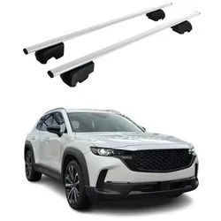 OMAC Dachträger Gepäckträger für Mazda CX-50 2023-2025 Grundträger ABE Metall Silber (2-St), Wasserbeständig,Abnehmbar,Multifunktional,Leichtgewichtig grau|silberfarben