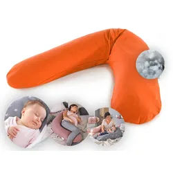 Theraline Stillkissen Das Original 190 cm mit Polyester Hohlfaser orange|rot