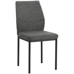 P & B Stuhl , Anthrazit, Schwarz , Metall, Textil , Rundrohr , 44x90x56 cm , Esszimmer, Stühle, Polsterstühle