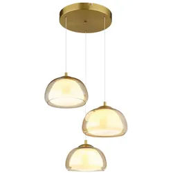 GLOBO LIGHTING Hängeleuchte AVILA, LED fest integriert, Hängeleuchte mit Fernbedienung, dimmbar goldfarben