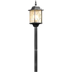 Konstsmide Wegeleuchte Milano, schwarz silber, Acrylglas Bleikristall (7245-759)